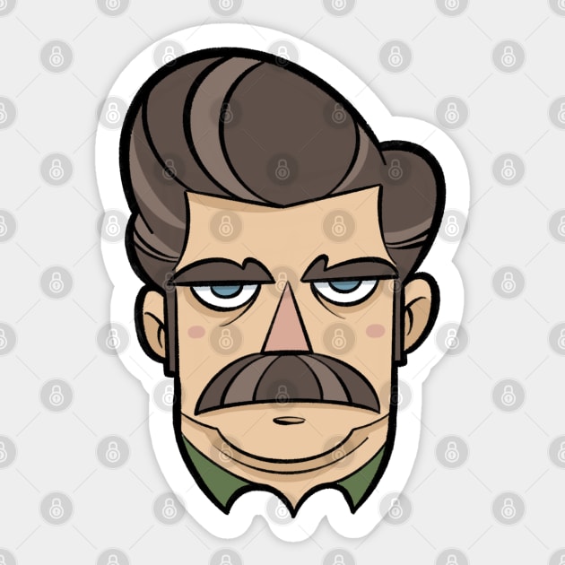 Swanson Sticker by scribbles by mike